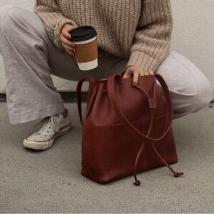 Parker Clay Emma Leather Bucket Bag Clay Red